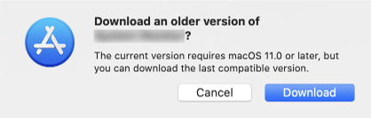 Download an
older version of … ?