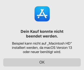 Dein Kauf konnte
nicht beendet werden.