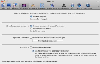 Einstellmöglichkeiten für die Umgebung des Schreibtischs
