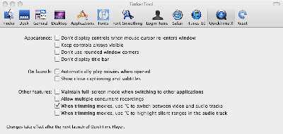 Get access to the preference settings of QuickTime Player X