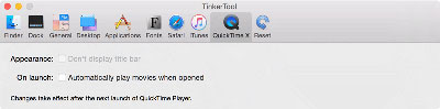 Get access to the preference settings of QuickTime Player X
