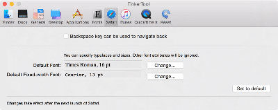 Settings for Safari 7 or later