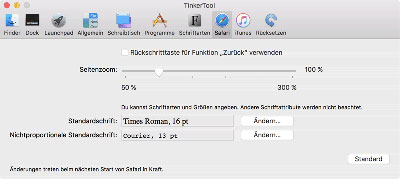 Einstellmöglichkeiten für Safari 12.0