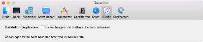 Einstellungen für iTunes