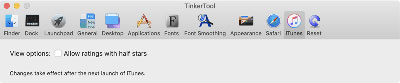 Preferences for iTunes or Music.