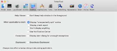 Settings for the desktop environment