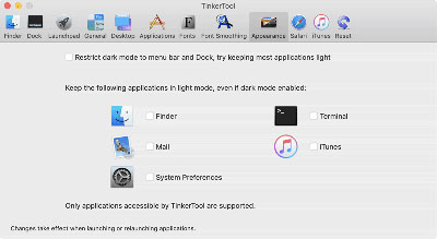 Advanced appearance settings