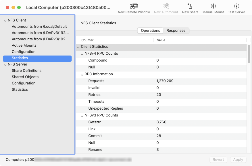 macOS collects statistics about its use of NFS.