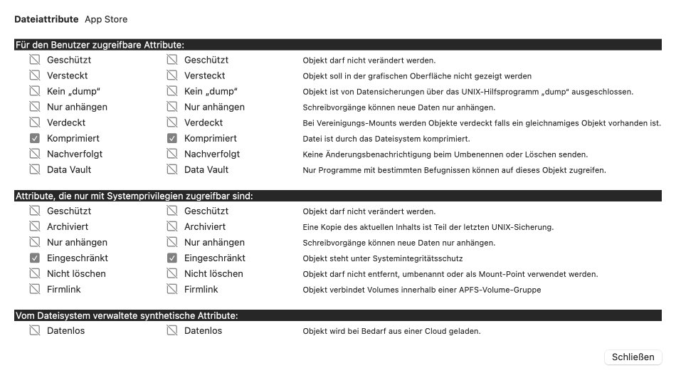 Abweichungen, die in
                Unix-Attributen gefunden wurden, können genau untersucht
                werden.