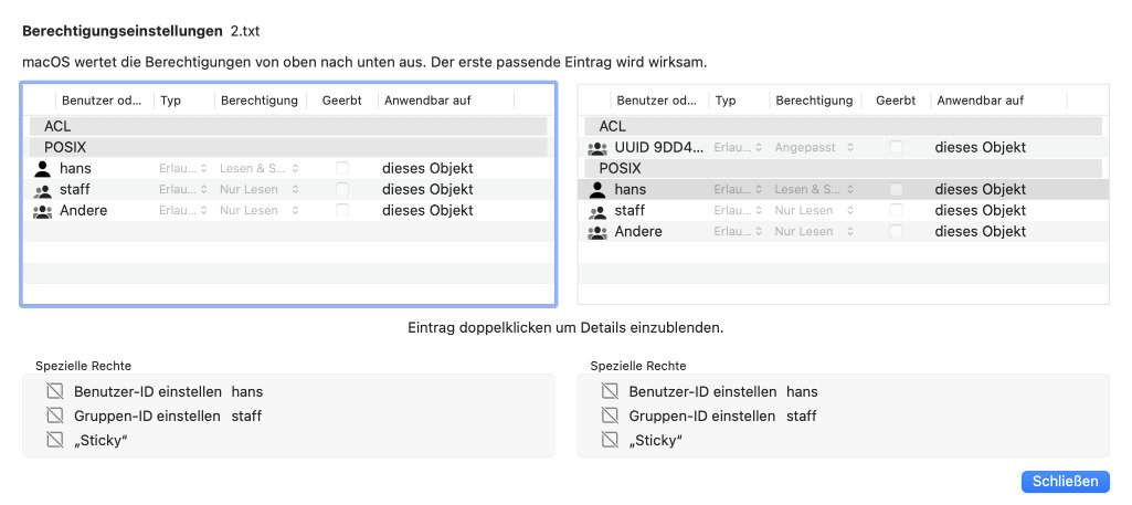 Ein leistungsfähiges
                Inspektionswerkzeug stellt Berechtigungseinstellungen in
                jedem Detail dar.