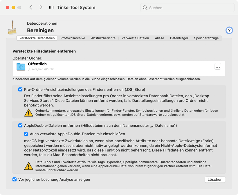 Versteckte Hilfsdateien