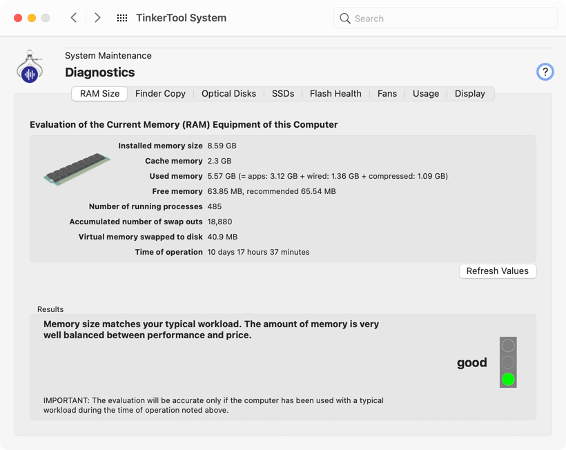 Evaluate RAM size