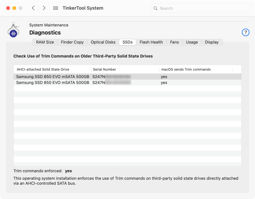 macOS can send Trim commands to third-party AHCI-connected SSDs