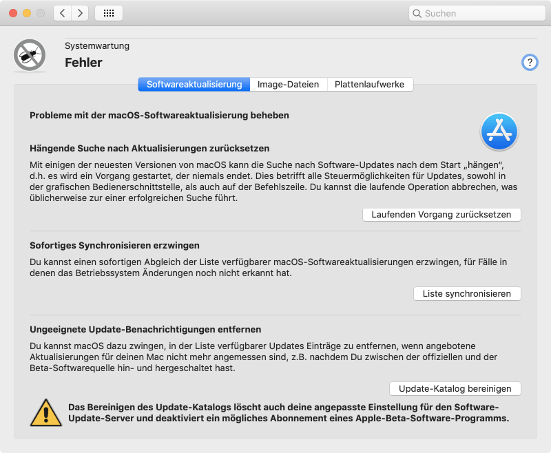 Beheben von Problemen mit der Softwareaktualisierung von macOS