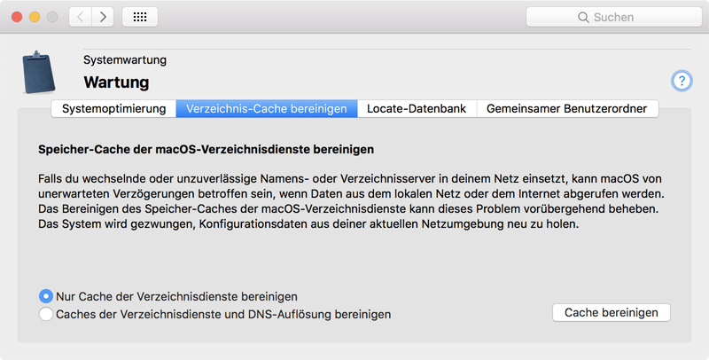 Verzeichnis-Cache bereinigen