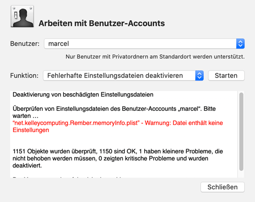 Arbeiten mit Benutzer-Accounts