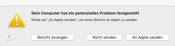 macOS führt regelmäßige Integritätsprüfungen automatisch durch. Mögliche Probleme werden wie hier angezeigt.