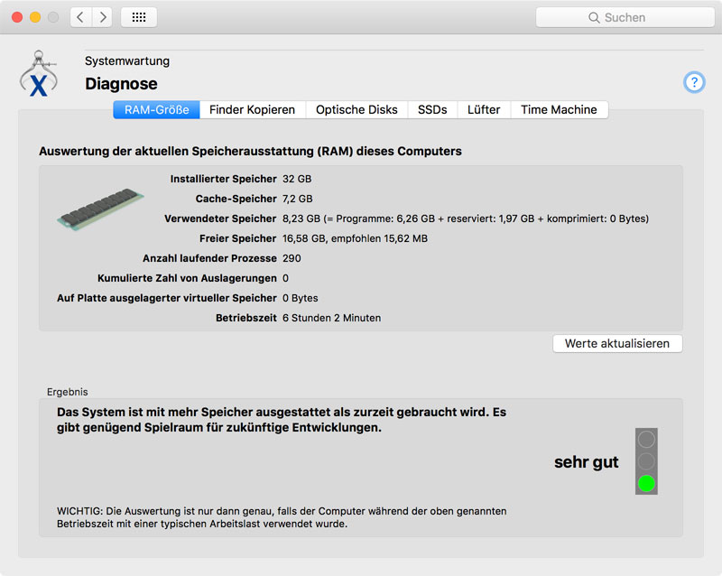 Werten Sie aus, ob die RAM-Größe Ihres Computers angemessen für die Arbeitslast ist.