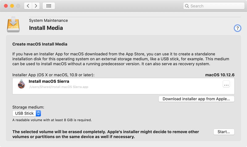 Create install media for macOS or OS X.