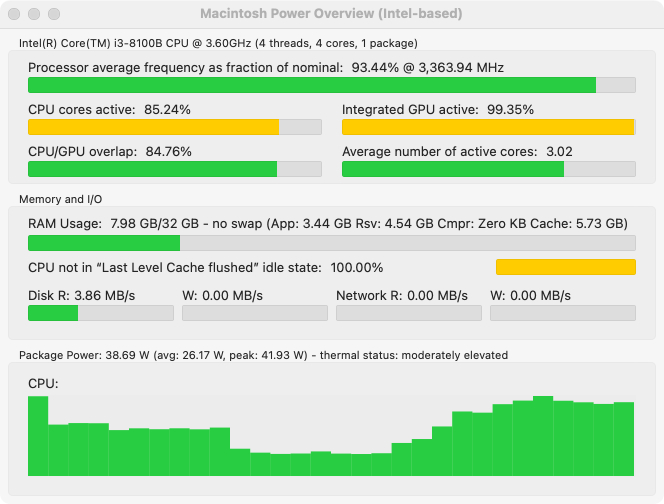 Mac Power Monitor
                automatically adapts its user interface when working with Intel processors.