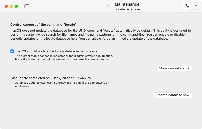 Locate database