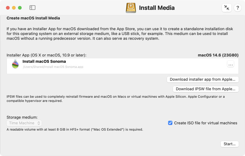 Create install
                media for macOS or OS X.