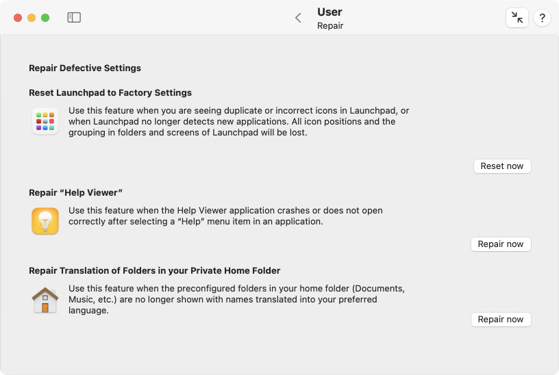 Resolve problems with specific applications by a
                single mouse click.