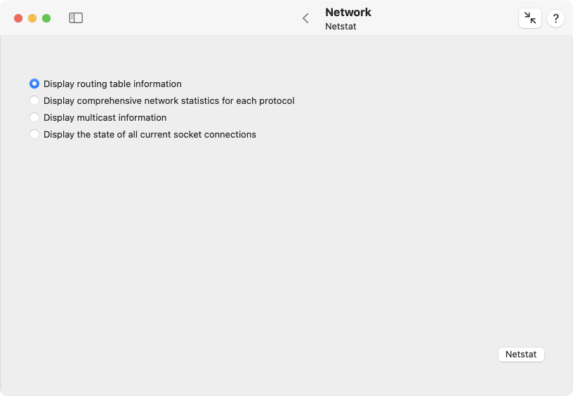 Statistics and routing tables can be retrieved from the operating system