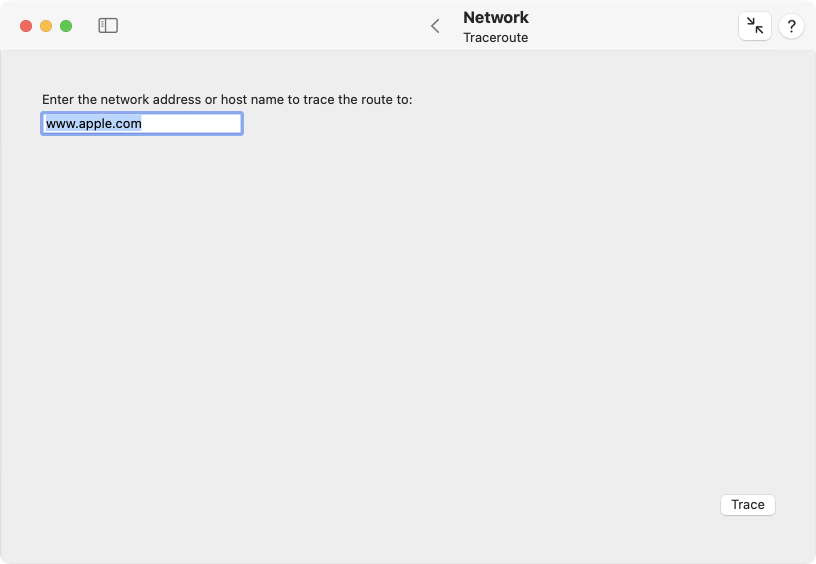 The currently chosen route for data packets can be traced in the network