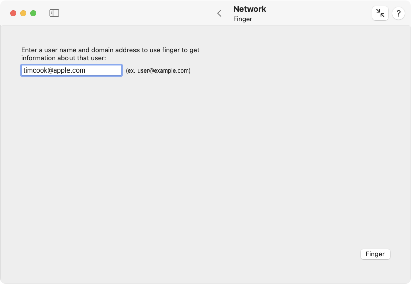 The finger service may provide information on network users