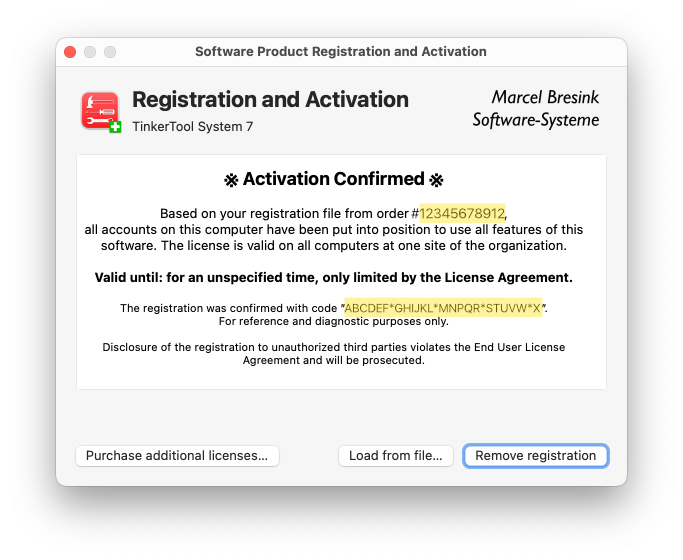 TinkerTool System Registration and Activation