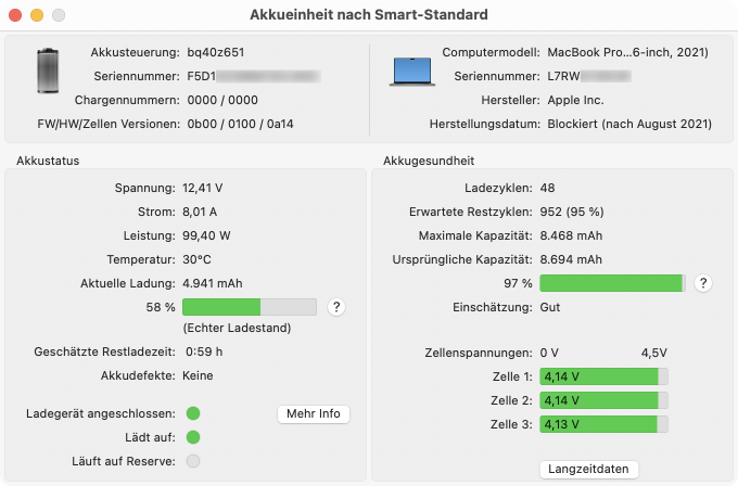 Battery Monitor Hauptfenster