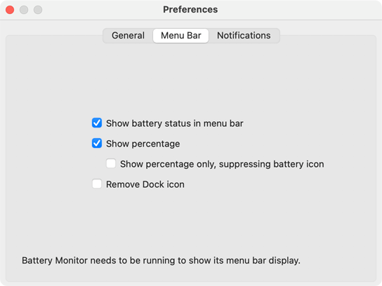 Settings for the Menu Bar