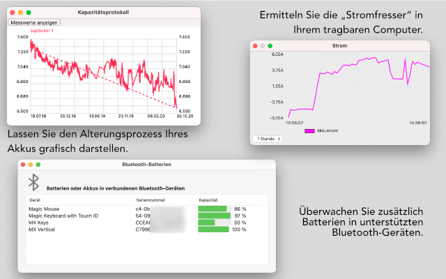 Lassen
              Sie den Alterungsprozess Ihres Akkus grafisch darstellen und ermitteln Sie die „Stromfresser“ in Ihrem tragbaren Computer.