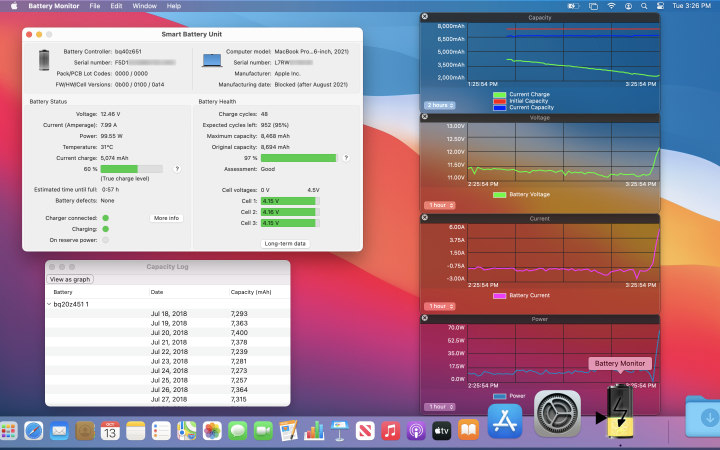 Screenshot of Battery Monitor in action
