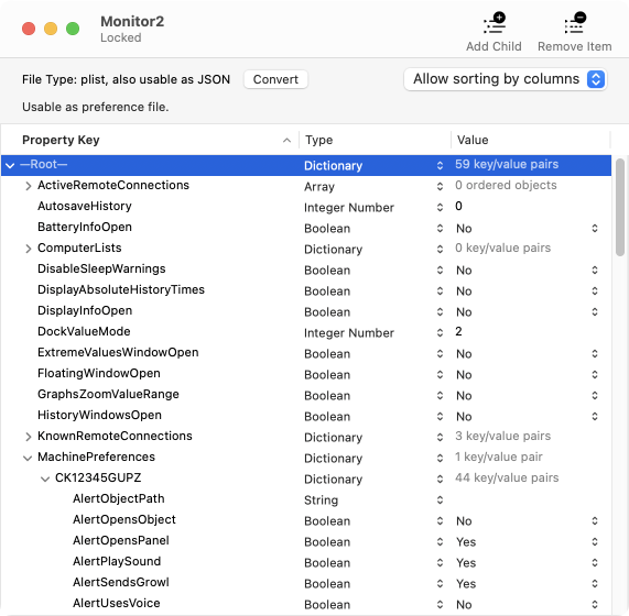 Working with a property list