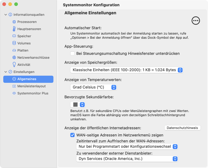 Allgemeine Einstellungen