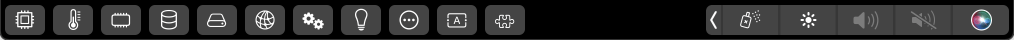 Die Themenbereiche können auch per Touch Bar umgeschaltet werden