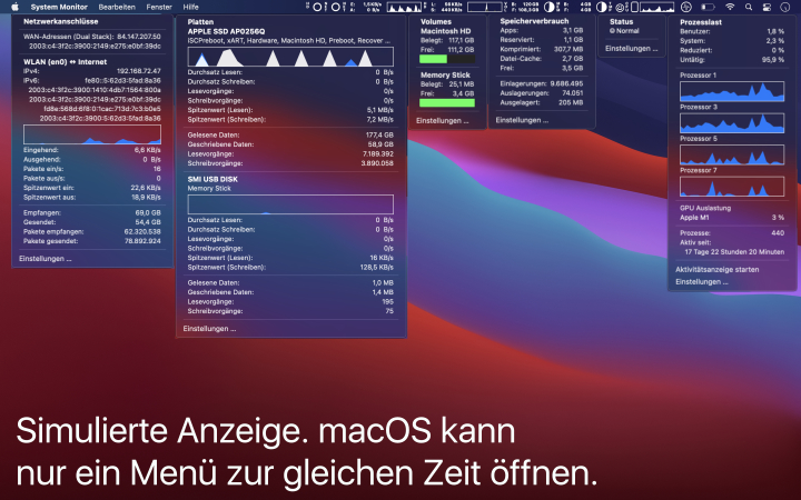 Das dunkle Erscheinungsbild wird voll unterstützt.