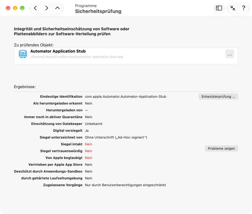 Sicherheitsprüfung
