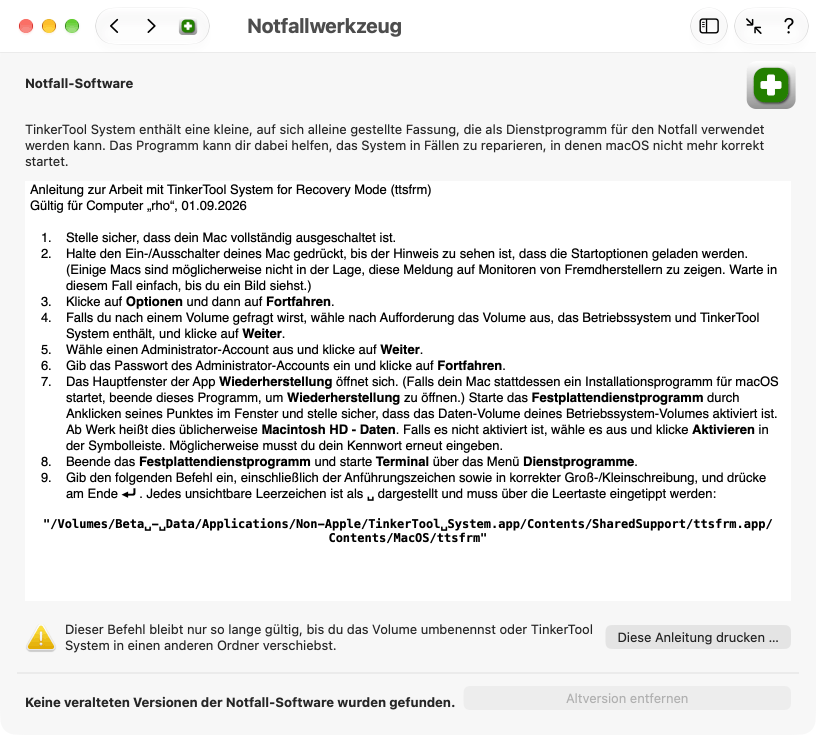 Notfallwerkzeug - Die im Bild gezeigte Anleitung ist individuell für jeden Computer und trifft auf Ihre Situation möglicherweise nicht zu.