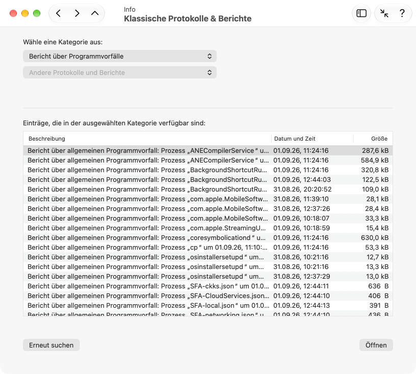 Protokolle und Berichte