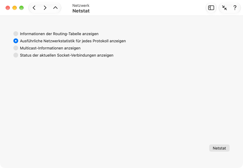 Statistiken und Routing-Tabellen lassen sich aus dem System auslesen