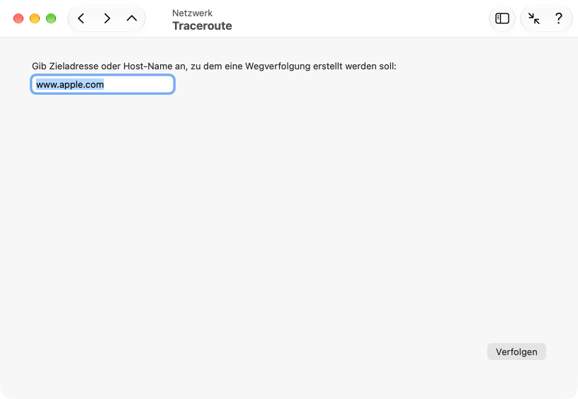 Der zurzeit gewählte Weg von Datenpaketen kann im Netz nachverfolgt werden