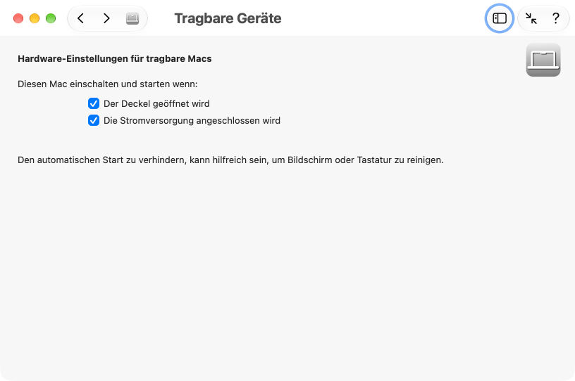 Einstellungen für die automatische Einschaltfunktion
