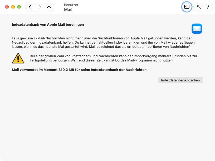 Indexdatenbank von Apple Mail bereinigen