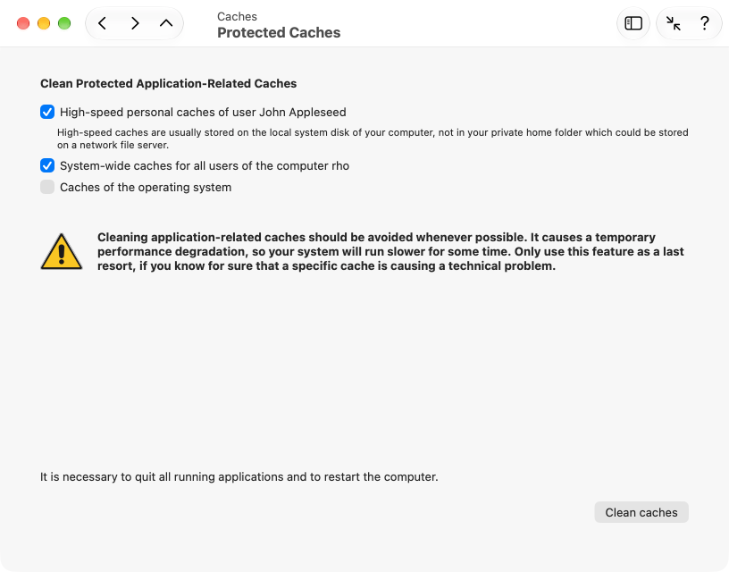 Cleaning of protected caches