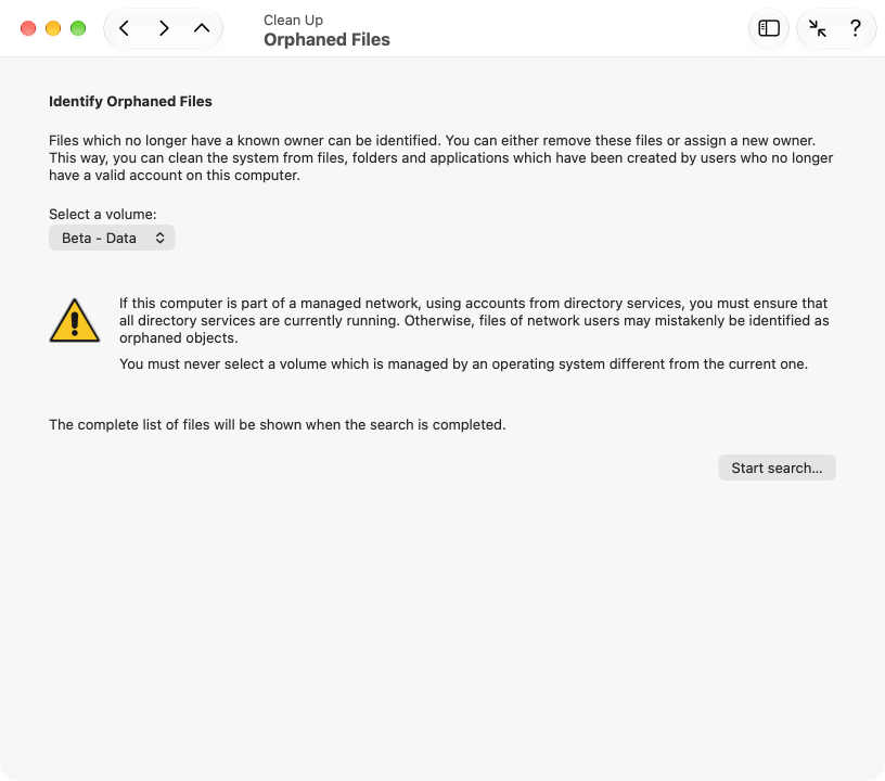 Orphaned files