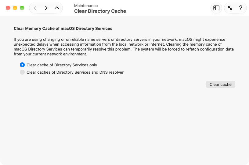 Clear directory cache