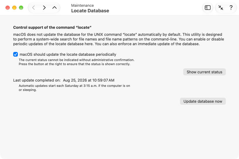 Locate database